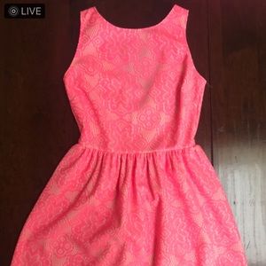 LOVE...ADY hot/neon pink lace dress